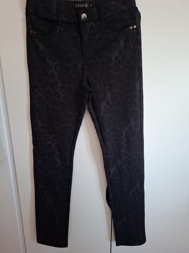Damenhose schwarz leopard - in,
